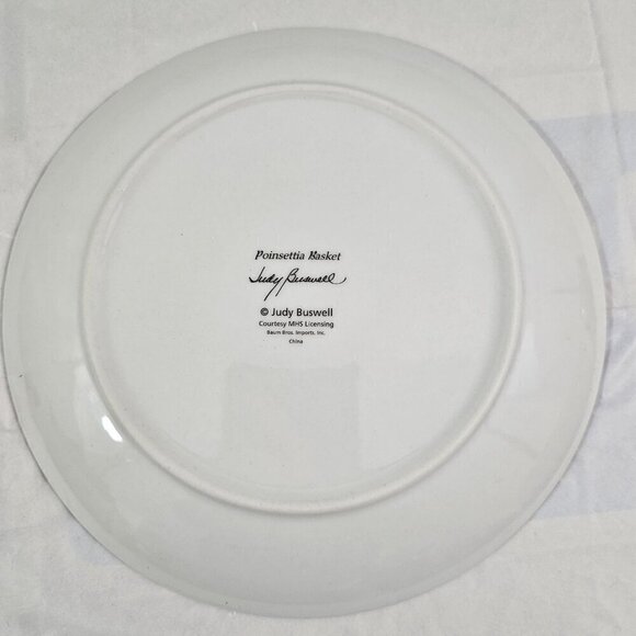 Formalities Baum Bros Poinsettia Basket Salad Dessert Luncheon Plates – Set of 4 - Picture 14 of 16